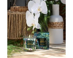 Geurkaars in glazen vaas Komkommer-Eucalyptus kaars Groen Ø7cm