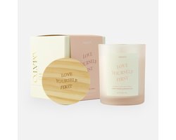Geurkaars 'love yourself first' - De Beste Mama - Omdat je het verdient - De Liefste Mama - Cadeauset - Moederdag - Geschenk - Cadeau - Zen - Zelfliefde - Moment van Rust - Me-time - Badkamer - Geschenk - Set - Cadeau - Inspiratie