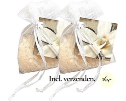 Geurparels 2x 'Boles d'olor Flor de Vainilla' - Inclusief verzenden - Vanille - Geurkorrels - Geurzakje - Geurbuiltjes - Geurbuiltje - Geurverfrisser - Luchtverfrisser - Verfrisser - Parfum - Frisse geur - Kledingkast - Kleding - Kast - Créme
