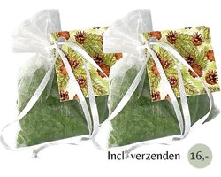 Geurparels 2x 'Boles d'olor Forest' - Inclusief verzenden - Bos - Geurkorrels - Geurzakje - Geurbuiltjes - Geurbuiltje - Geurverfrisser - Luchtverfrisser - Verfrisser - Parfum - Frisse geur - Hanger - Kledingkast - Kleding - Kast - Groen