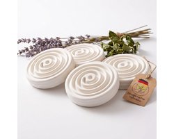 geursteen, set van 4, ideaal voor etherische oliën, geurolie, aroma-oliën of parfum. Geurstenen Diffuser voor een goede geur in kasten, bureaus, woonkamers en kelders, WUNDERKRAFT.bio (4)