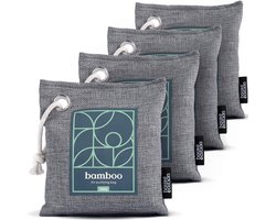 Geurvreter voor in huis - Bamboe - Natuurlijke luchtreiniger - Geurverwijderaar- Schoenen- Luchtverfrisser - 4 x 200 g