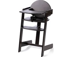 Geuther Filou Houten Kinderstoel, Kinderzetel - Baby Eetstoel voor aan Tafel - Kinderstoeltje voor peuter - 3-punts gordels - Hoge babystoel - Zwart