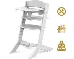 Geuther Houten Kinderstoel - Syt - Meegroeistoel voor kinderen van 6-36 maanden - inclusief eetblad - 5-punts veiligheidsgordel - 61x49x83cm - Wit