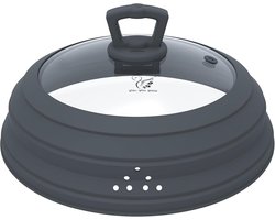 Geventileerde Magnetron Splatter Cover voor Voedsel - Opvouwbare Siliconen Deksel voor Borden en Schaaltjes (10.5 inch)