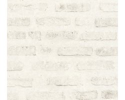 GEVERFDE STENEN BEHANG | industrieel - Grijs Wit - A.S. Création Elements 2