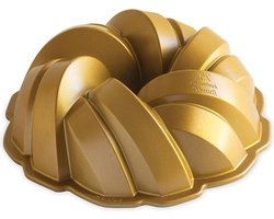 Gevlochten Bundt Pan - Gegoten Aluminium Cake Tin met Vlechtpatroon - Goud
