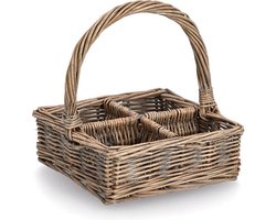 Gevlochten mand met vakjes, 20 x 20 cm
