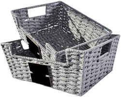 Gevlochten Mandenset - Multifunctionele Opslag - Set van 2 - Gerecycled Papier