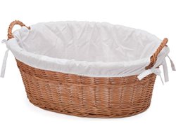 Gevoerde Wasmand van Natuurlijk Wilg - 60x43x23 cm wicker basket