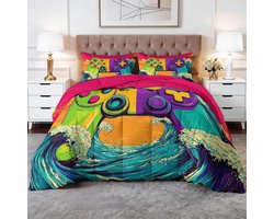 Gewatteerd Dekbed - Dekbed Set Dekbed met Kussenslopen - Slaapkamer Decoratie - Omkeerbaar 3D Design - 200 x 200 cm