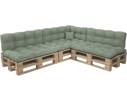 Gewatteerd Palletkussen Set voor Europallets - Kussens voor Bank en Terras, Groen