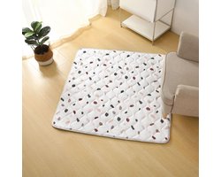 Gewatteerde baby kruipdeken 127 cm, Confetti – extra dikke 1,5 cm zachte baby kruipmat – baby speelmat met antislip onderzijde voor kruipen, box – machinewasbare baby speelkleed, Babykruipmat, kinderkamertapijt