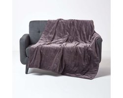 Gewatteerde fluwelen sprei, antraciet, 150 x 200 cm