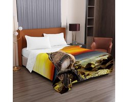 Gewatteerde sprei - Bedsprei deken - Slaapkamer decoratie - Zachte microvezel - 230 x 280 cm - Dood Hout
