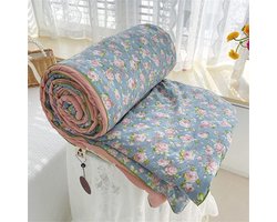 Gewatteerde spreien voor eenpersoons, tweepersoons en super kingsize bedden | Microvezel dekbed en sofadeken (200 x 230 cm, Roze)