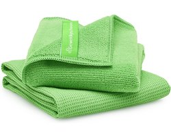 Geweldigschoon Raamdoekenset - Schoonmaakdoek en droogdoek - Microvezeldoeken - Maat M - Groen