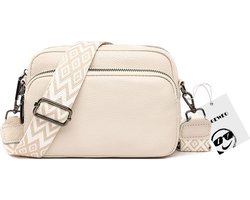 Geweo Schoudertas - Crossbody Tas - Crossbodytas - Damestas - Telefoontas - Klein handtas dames - valentijn cadeautje -Creme