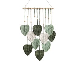 Geweo Wandkleed - Wandtapijt - 40 CM - Geweven Wandhanger - Macramé Muurdecoratie - Groen