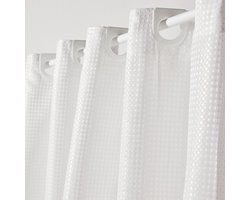 Geweven douchegordijn met haken effen UTILITY