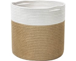 Geweven katoenen touw plantenbak mand voor 10" bloempot, vloer binnen plantenbak, 11" x 11" opslagmand, organisator, modern, woondecoratie