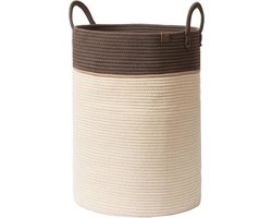 Geweven Opbergmand - Hoge Katoenen Wasmand voor Deken, Kinderspeelgoed en Kleding - XL 72 Liter