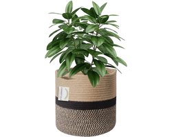Geweven plantenmand met voering - indoor plantenpotten - 9 inch plantenbak - bloempotten - katoen touw jute - opvouwbare wasmand - huishoudelijke opbergmand