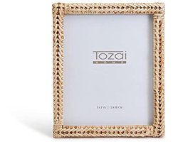 Geweven Rotan Fotolijst 5" x 7" - Elegant en Natuurgetrouwe Afwerking