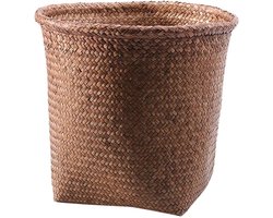 Geweven Rotan Prullenmand - Opbergmand Afvalemmer - Stijlvolle Opslag - Natuurlijk Rotan Materiaal - 20 x 30 x 40 cm