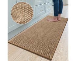 Geweven vloermat, Absorberende keukenmatten voor binnen- en buitendecoratie, wasbare keukenmatten, 44*120cm，vuilafstotend en antislip