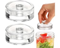 Gewichten voor fermentatie - Set van 2 glazen gewichten voor fermentatie - Mason-potten met brede opening - Accessoires voor fermentatie - Gewichten voor fermentatiepotten - Geschikt voor ingelegde groenten en kimchi - Glas, Ø 7cm, 2 stuks