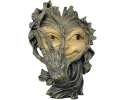 Gezicht Sculptuur Boom Decor voor Vrouwen | Mystieke Wandkunst Tuin en Muur | Decoratie Hekwerk - Handgemaakt van Steen