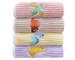 Gezichtshanddoeken voor Kinderen - 4 Stuks Koraal Fluwelen Handdoeken, Zacht en Absorberend, Ideaal voor Baby's en Kinderen