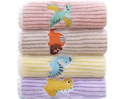 Gezichtshanddoeken voor Kinderen - 4 Stuks Koraal Fluwelen Handdoeken, Zacht en Absorberend, Ideaal voor Baby's en Kinderen