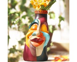 Gezichtsvazen voor bloemen abstracte bloemenvaas voor decoratie unieke kleurrijke decoratieve vaas schattig funky cadeau esthetiek voor vakantie woonkamer - Eclectic