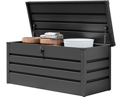 GFP Primeyard tuinbox 137x61x61 cm tuinkist kussenbox opberg kist metaal antraciett