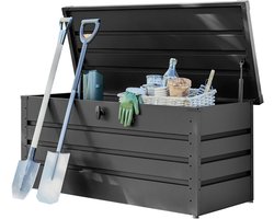 GFP Primeyard tuinbox 152x69x61 cm tuinkist kussenbox opberg kist metaal antraciet waterdicht