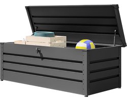 GFP Primeyard tuinbox 179x79x61 cm tuinkist kussenbox opberg kist metaal antraciet