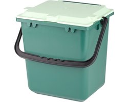 GFT-afvalbak – Ideaal voor het scheiden van afval – Multi-inzetbaar - 26 x 19,8 x 25,6 cm - 10L – Groen