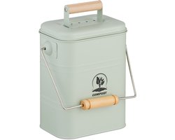 gft-afvalbakje - 3,5 l - 2 geurfilters - aanrecht - mintgroen