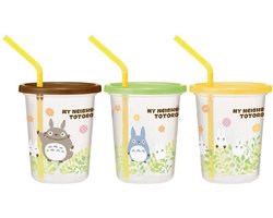 Ghibli - My Neighbor Totoro - Set van 3 glazen met rietjes