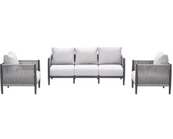 GI Diamo stoel-bank loungeset (3-delig) - Carbon Black/Zand - Op=Op