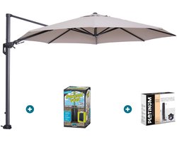 GI Hawaii zweefparasol 350 cm. - Sand - met ingraafvoet en hoes