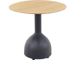 GI Marquis ronde bijzettafel Ø45 cm. - Carbon black/Light teak