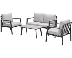 GI Ricca aluminium stoel-bank loungeset (4-dlg)