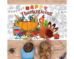 Giant Tafelkleed voor Kleurplezier - 183 x 76 cm - Herfst Decoratie, Activiteit voor Kinderen en Cadeaus voor Thanksgiving