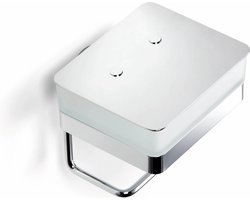 Giese 31770-02 WC-Duo glazen houder voor nat papier met papierhouder, wandmodel, verchroomd.