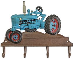 Gietijzeren Blauwe Tractor Jas Haken - Unieke Wandhaak voor Interieur en Tuin, Stoer en Duurzaam, Vintage Landelijk Stijl