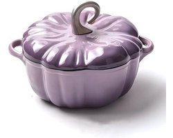 Gietijzeren Braadpan - Ovenschaal Stoofpot - Langzaam Koken - Unieke Pompoen Vorm - 4 Liter Capaciteit - Oranje