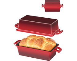 Gietijzeren Broodbakvorm Set van 2 met Deksel, Veelzijdige Dutch Oven voor Brood, Stoof en Soep